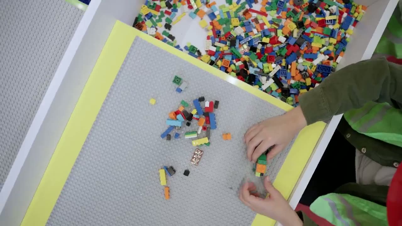 Top view of early-learning educational toys for young children